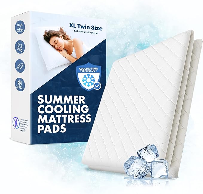 ILWOUL Eumsung Summer Cooling Mattress Pad – Lightweight, Breathable, Washable, Soft & Durable Topper for Hot Sleepers, Q-Max 0.4 Cool-to-Touch Fabric Bed Mattress Pad – Made in Korea