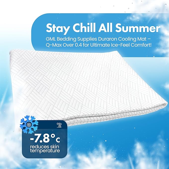 ILWOUL DURARON Summer Cooling Mattress Pad – Lightweight, Breathable, Washable, Soft & Durable Topper for Hot Sleepers, Q-Max 0.4 Cool-to-Touch Fabric, 3 Sizes, Bed Mattress Pad – Made in Korea