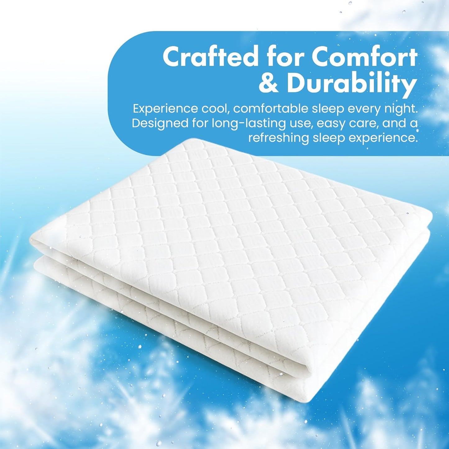 ILWOUL Eumsung Summer Cooling Mattress Pad – Lightweight, Breathable, Washable, Soft & Durable Topper for Hot Sleepers, Q-Max 0.4 Cool-to-Touch Fabric Bed Mattress Pad – Made in Korea