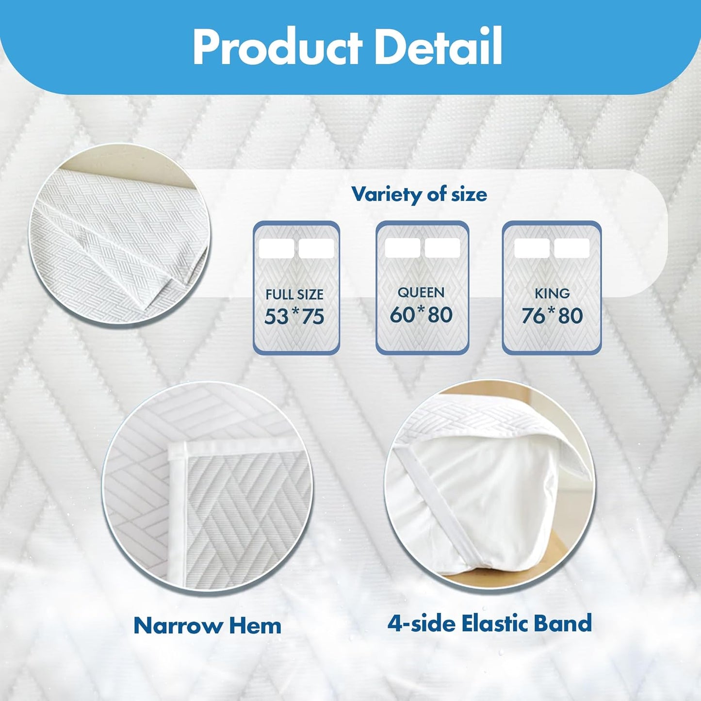 ILWOUL DURARON Summer Cooling Mattress Pad – Lightweight, Breathable, Washable, Soft & Durable Topper for Hot Sleepers, Q-Max 0.4 Cool-to-Touch Fabric, 3 Sizes, Bed Mattress Pad – Made in Korea