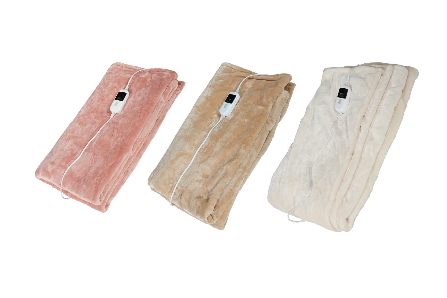GML Heating Electric Blanket Throws Warm Micro Fleece in 3 different colors - Beige/Pink/Ivory