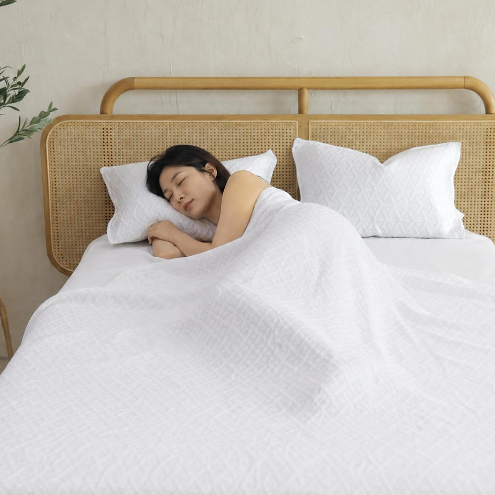 Summer Cooling Ice Blanket – Lightweight, Breathable, Washable, Soft & Durarom for Hot Sleepers, Q-Max 0.4 Cool-to-Touch Fabric 2 sizes – Made in Korea